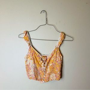 NWT Orange Ditzy Floral Crop Top